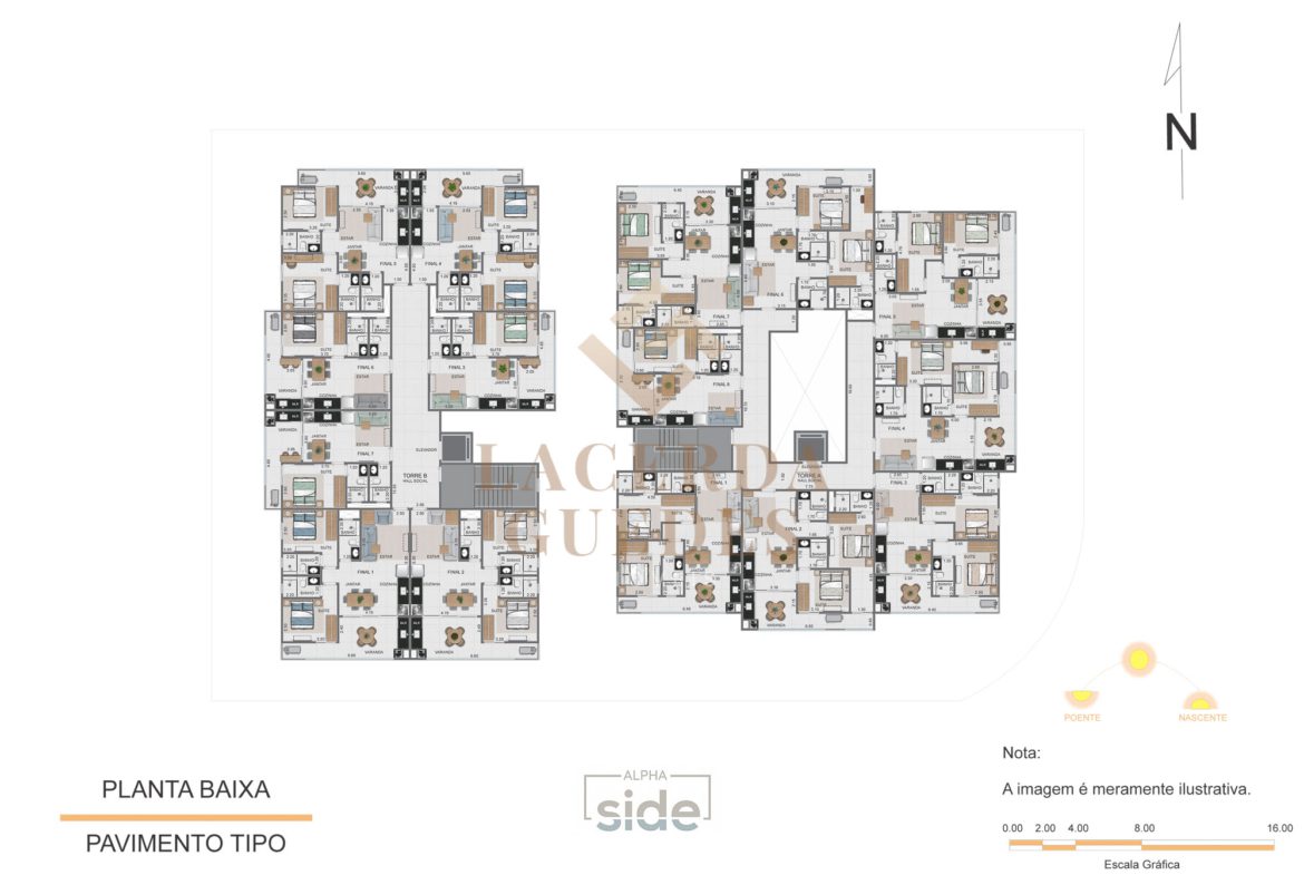 Planta geral das unidades do Alpha Side Toninhas