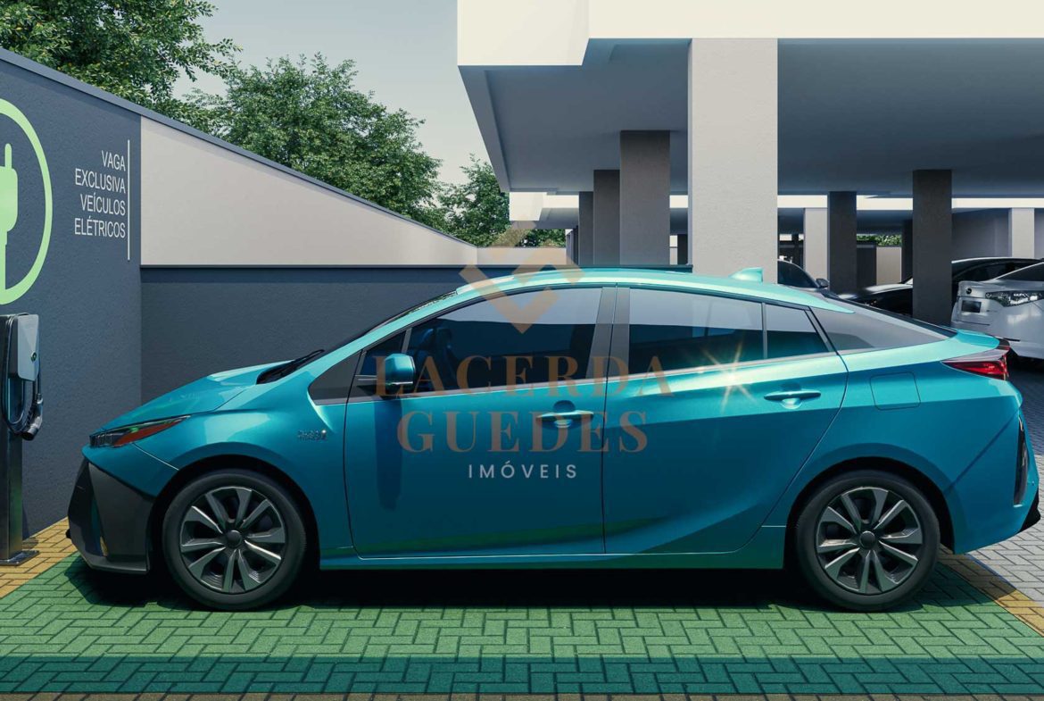 Perspectiva de vaga para carro elétrico no Alpha Side