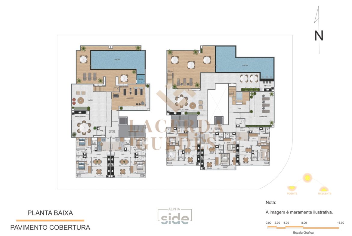 Planta de unidade residencial do Alpha Side