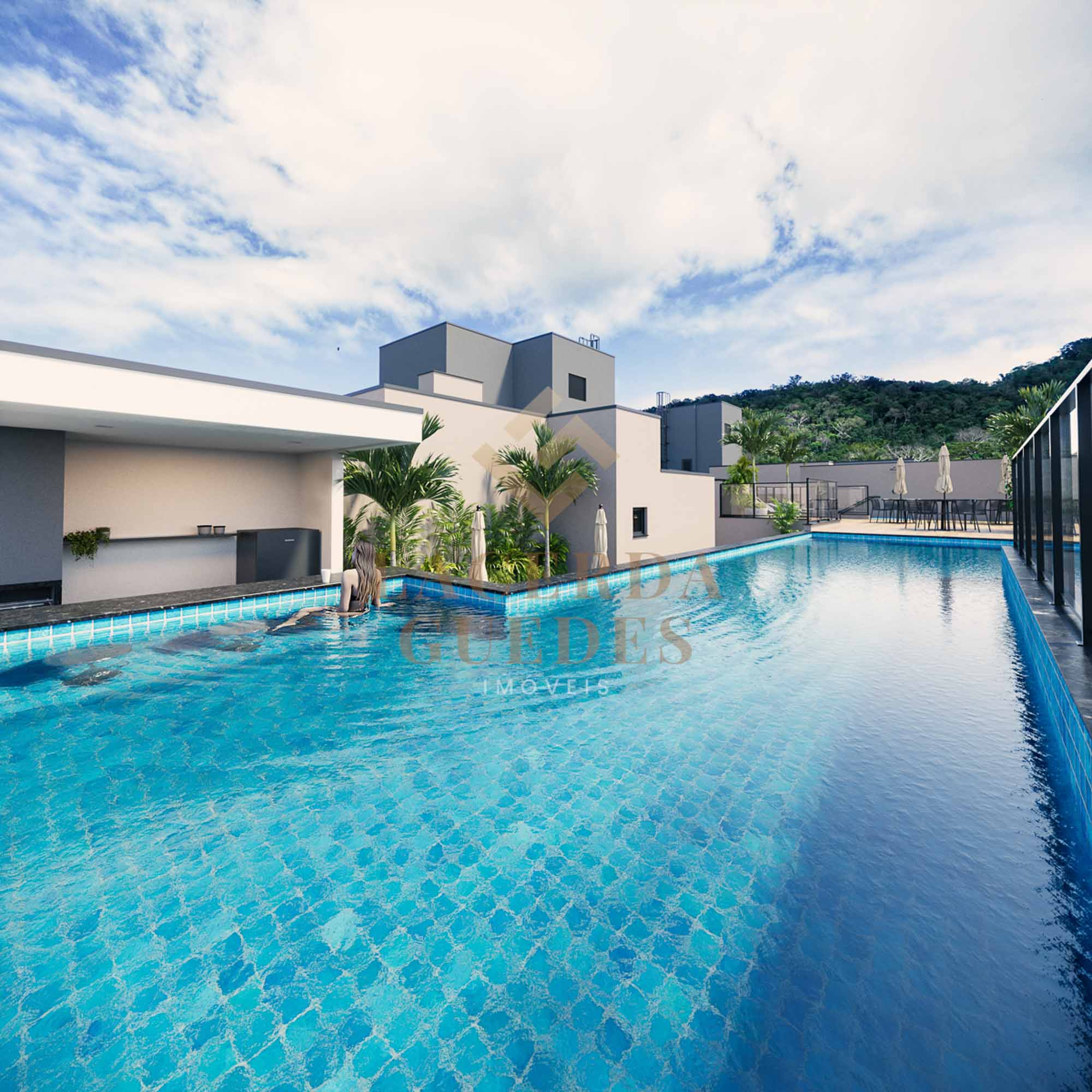 Piscina com wet bar no Alpha Side Toninhas