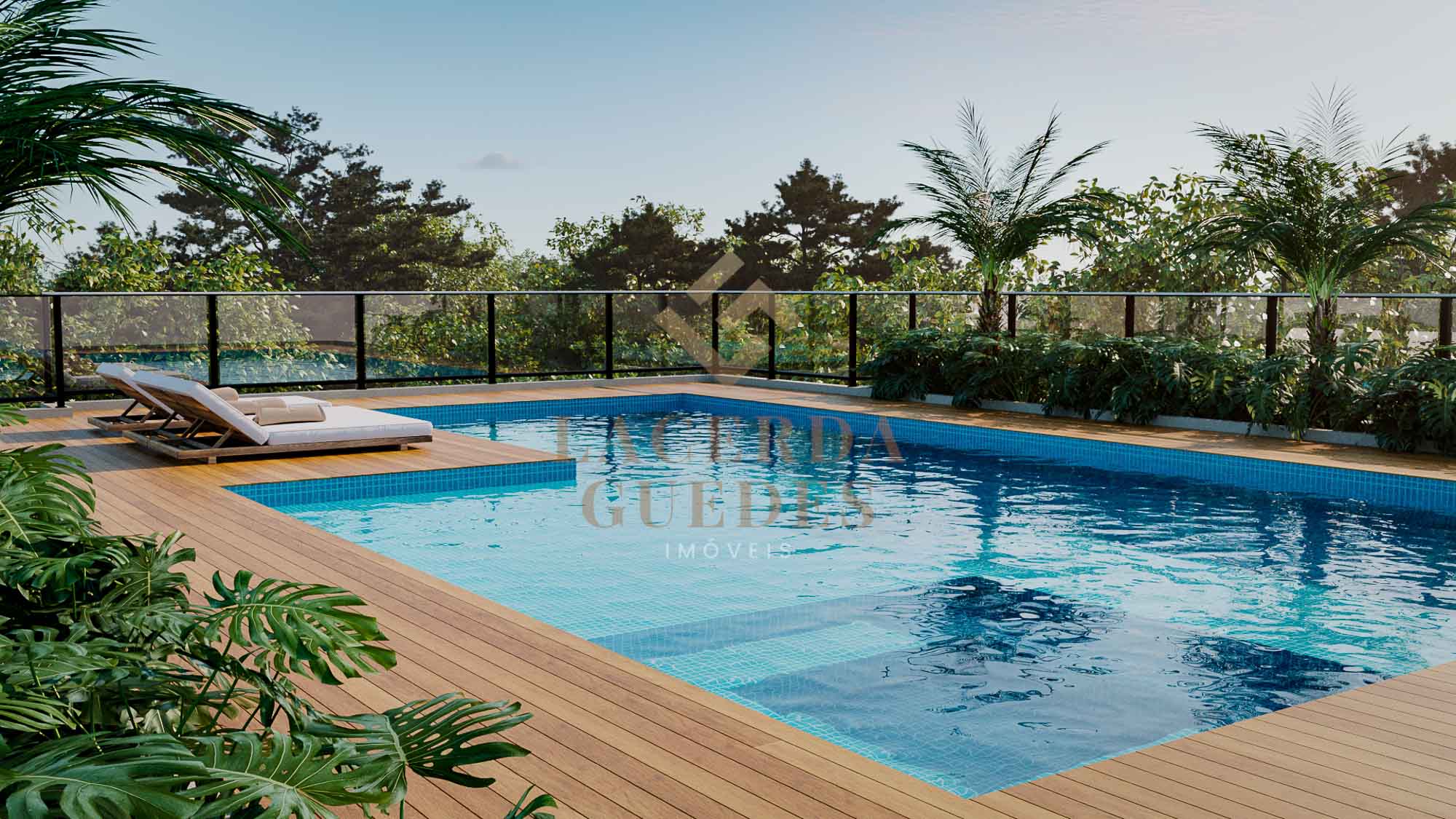 Área de lazer na cobertura do Kawakubo Residencial