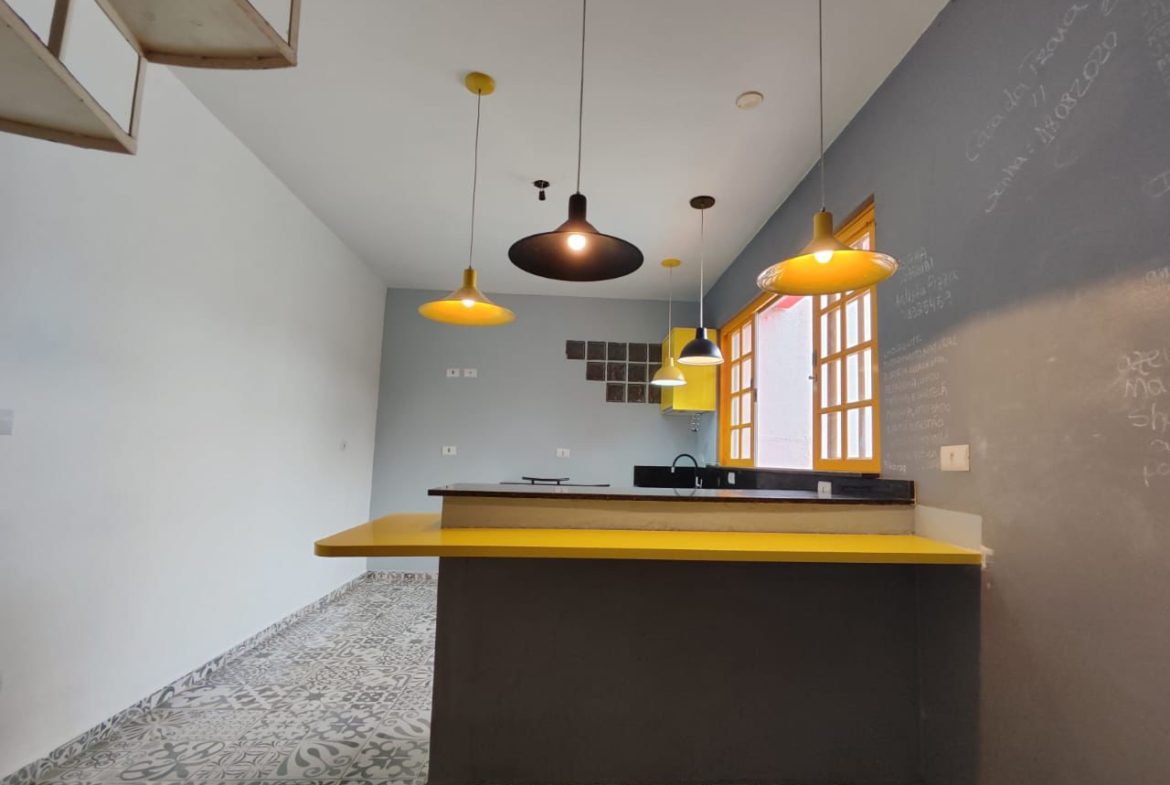 Cozinha integrada com bancada central