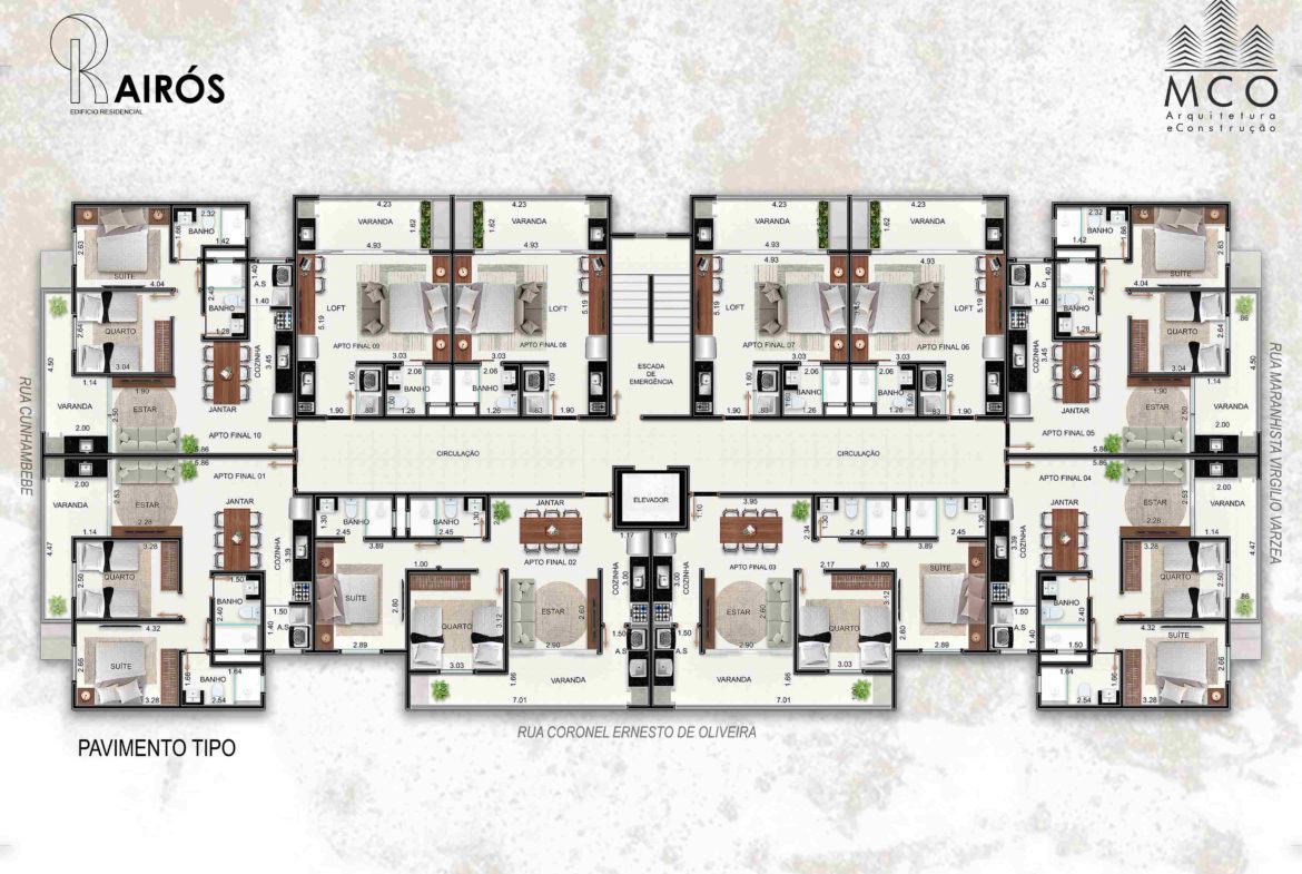 Planta do pavimento tipo do Residencial Kairós