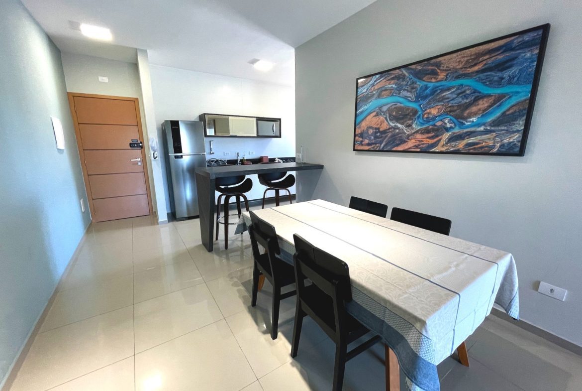 Sala de jantar do apartamento de 2 dormitórios