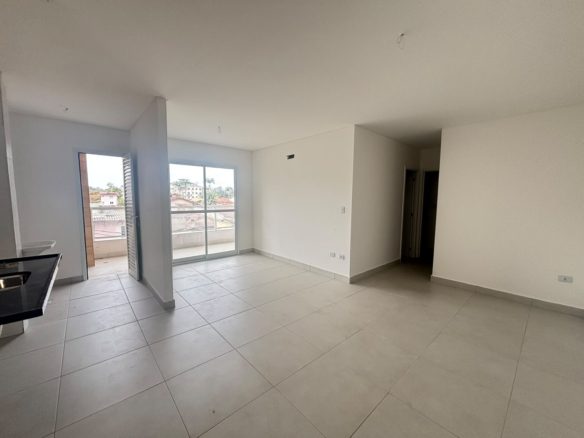 Sala do apartamento novo de 70 m² no Itaguá