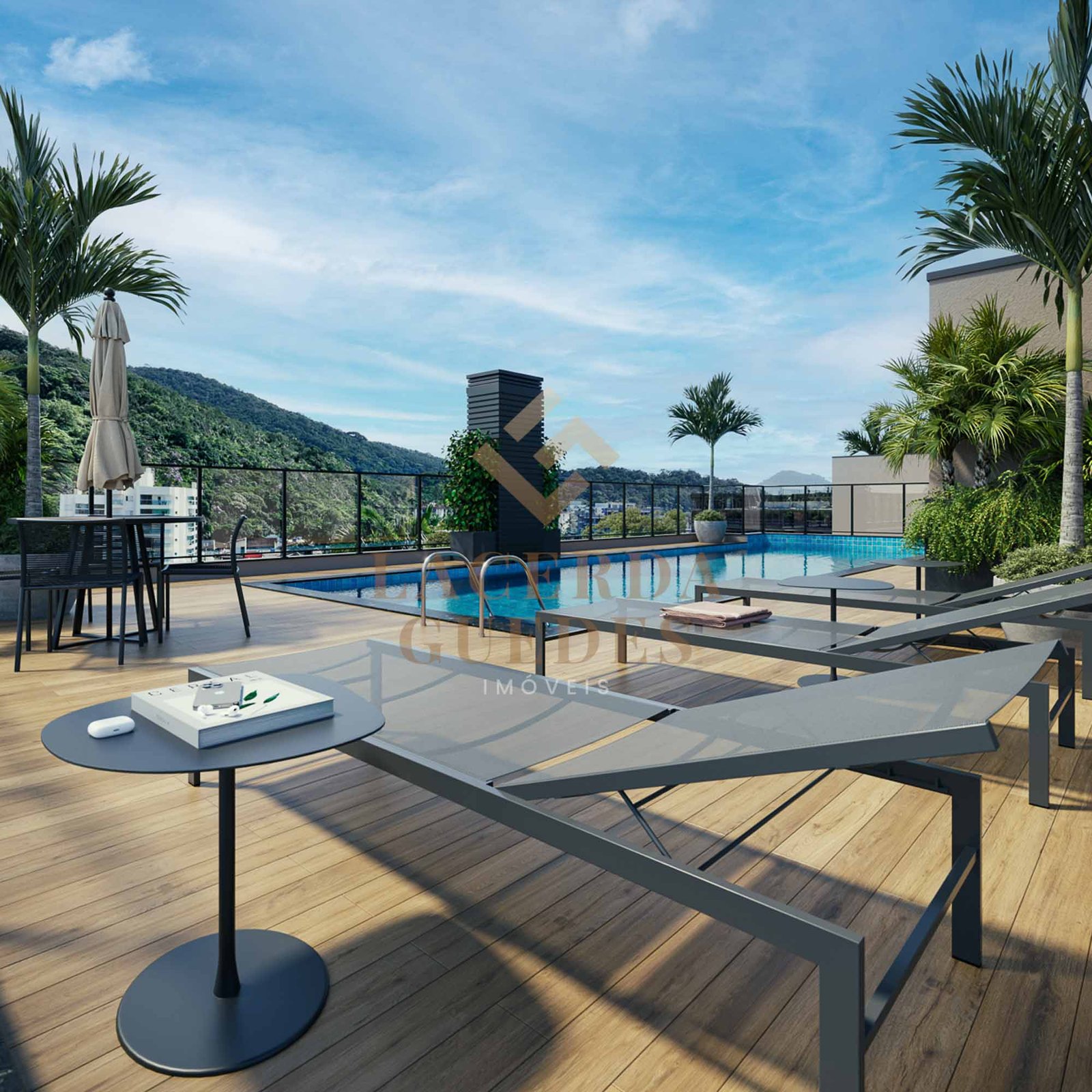 alpha-side-toninhas-ubatuba-4 Perspectiva da área da piscina e solarium