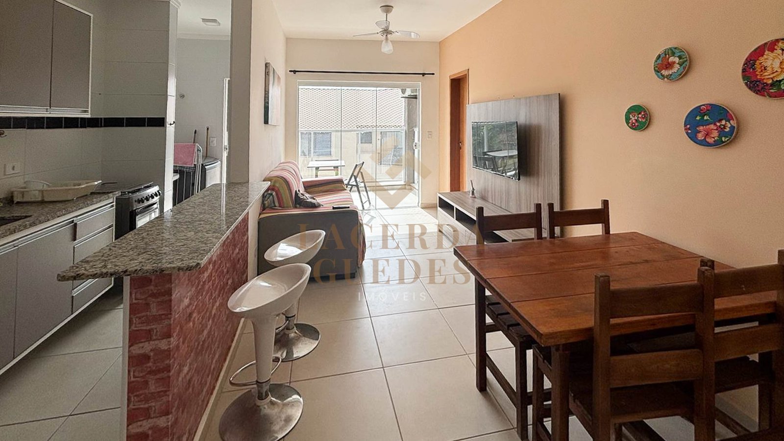 apartamento-itagua-75m2-varanda-gourmet-4 Sala de jantar com acesso à varanda gourmet