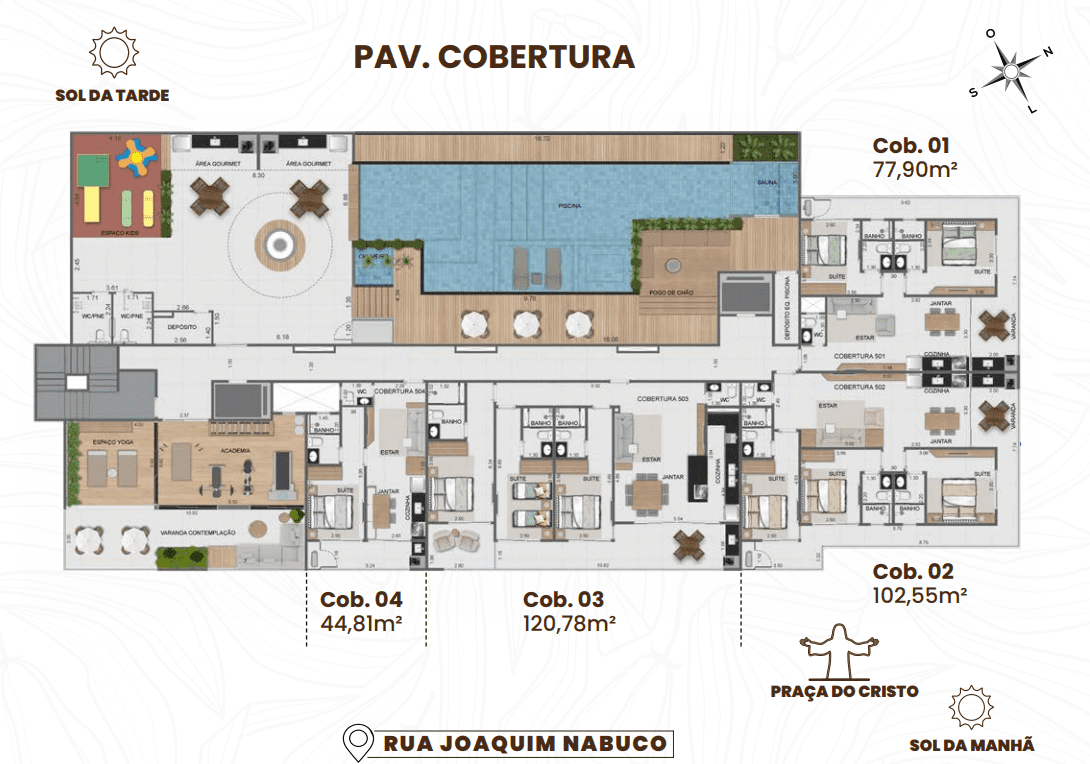 Captura de Tela (12) Planta do pavimento de coberturas do Olive Itaguá