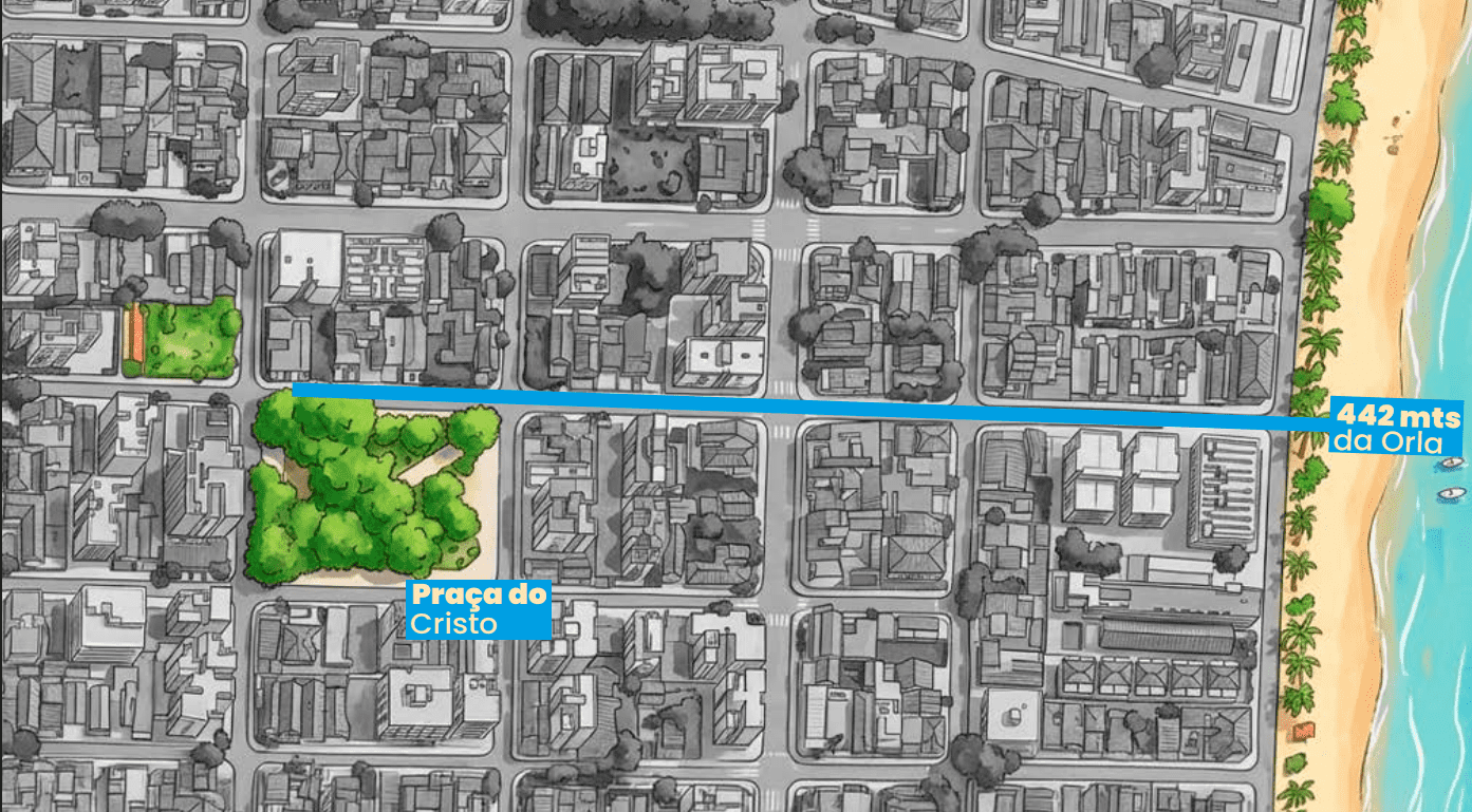 Captura de Tela (2) Mapa de localização do Olive Itaguá próximo à Orla do Itaguá