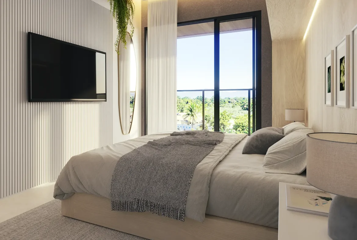 Suíte de apartamento do empreendimento Olive no Itaguá