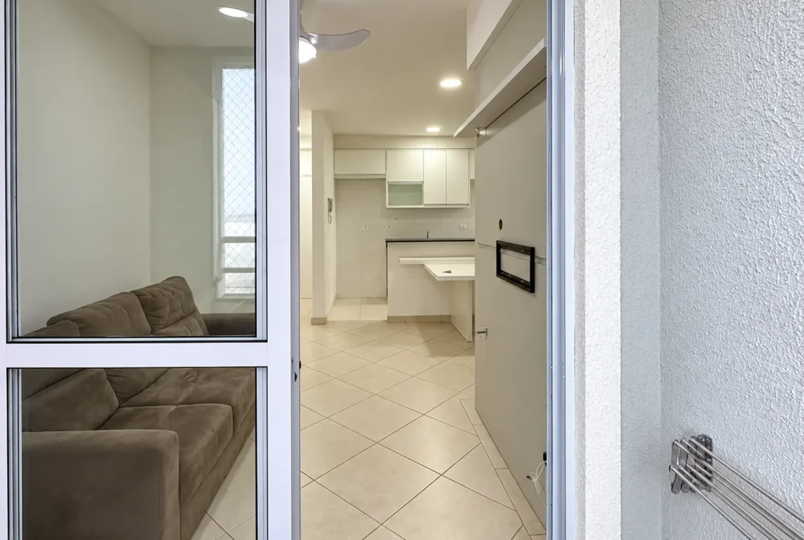 Varanda gourmet do apartamento no Itaguá