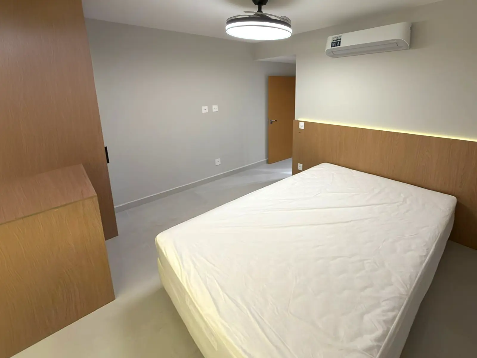 apartamento-vie-saine-toninhas-suite Suíte principal do apartamento no Residencial Vie Saine