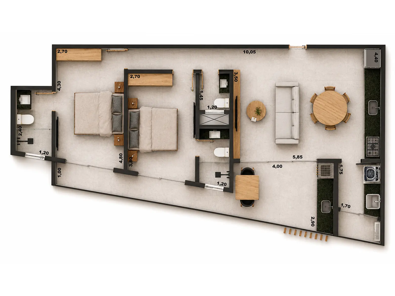 rio-residencial-ubatuba-lancamento-preco-de-custo-17 Planta Tipo 3 de 91,78 m² do Rio Residencial
