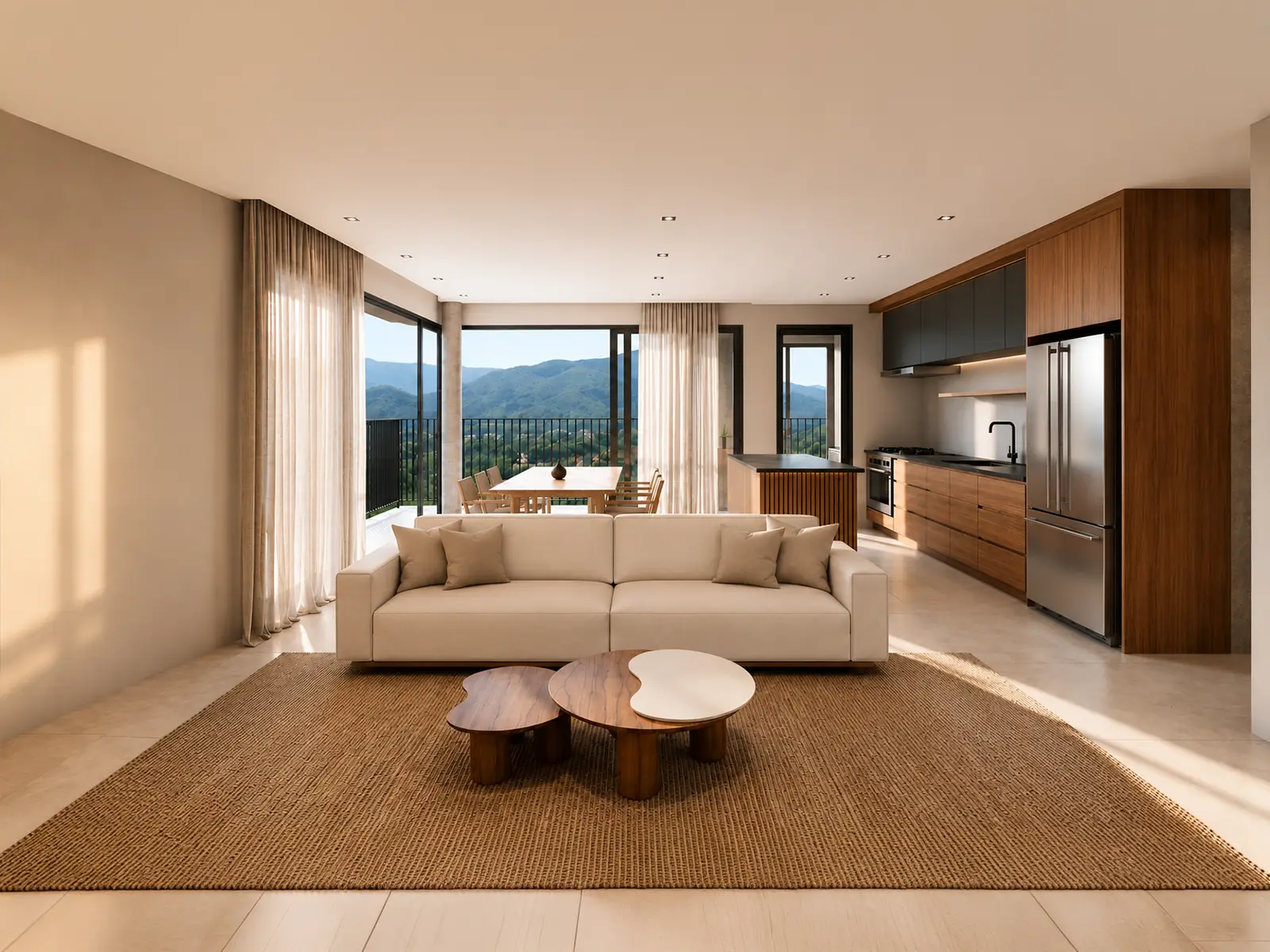 rio-residencial-ubatuba-lancamento-preco-de-custo-6 Perspectiva da sala de apartamento do Rio Residencial