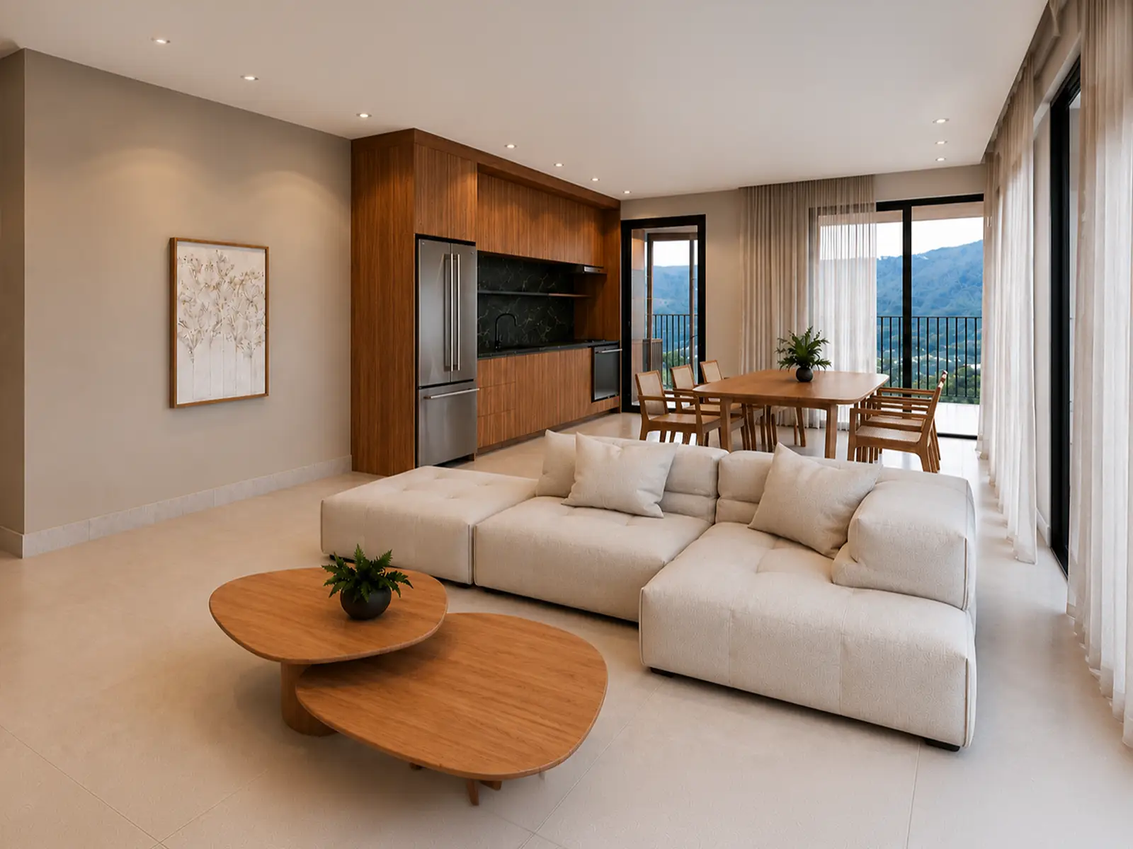 rio-residencial-ubatuba-lancamento-preco-de-custo-8 Perspectiva da área da sala do apartamento do Rio Residencial